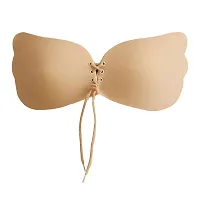 Gvv Butterfly Bra Push Ups | Silicone Sticky Bra Backless(Beige) Pack Of 1-thumb3