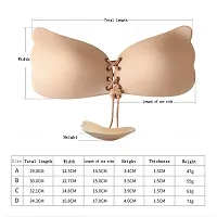 Gvv Butterfly Bra Push Ups | Silicone Sticky Bra Backless(Beige) Pack Of 1-thumb2