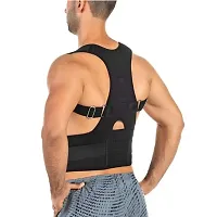 Back Pain Relief with Dual Metallic Plates at back Back Support Man  Woman (Free Size)Pack of 1 blk-thumb1