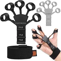 New Grip Strength Trainer, Finger Strengthener, Gripster Exerciser  Hand Strengthener,(pack of 1)blk-thumb2