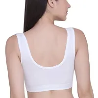 Women's Nylon Spandex Non Padded Non-Wired Air Sports Bra (pack of 1) white-thumb2