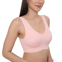 Air Bra for Women, Sports Bra, Cotton Bra Full Coverage, Non-Padded,(pack of 1) PINK-thumb2