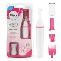 Sweet Trimmer Sensitive 5 in 1 Underarms and  Painless Eyebrow Epilator, Face, Underarms Hair Remover(pack of 1)white-thumb1