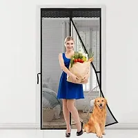 Magic Mesh Magnetic Mosquito Screen Door Net Curtain with Magnets (pack of 1) blk-thumb2