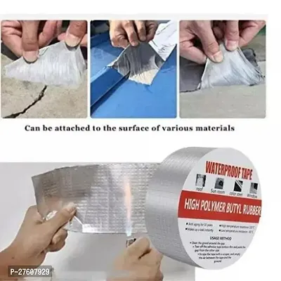 Aluminium  Foil Tape Waterproof Adhesive Tape for Surface Crack, Pipe Repair(PACK OF 1)silver-thumb2