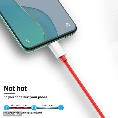 SB USB Type C Cable 1 m 6A VOOCDARTWrapfast charging upto 65W Wire USBC Charger Data cable OPWR6 Compatible with Type C PORT MOBILE PHONES Red One Cable-thumb4