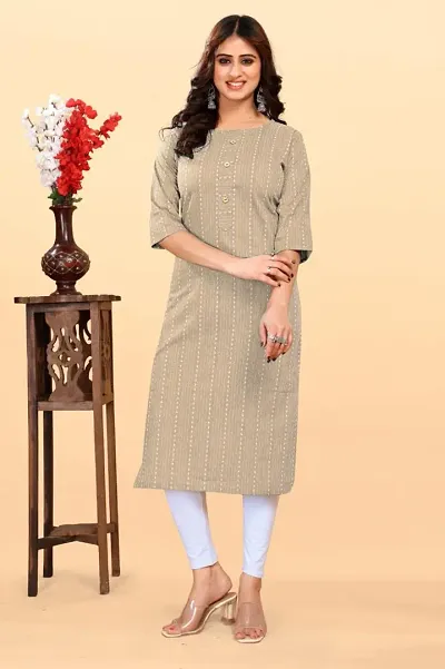 Stylish Blend Ikat Straight Kurta For Women