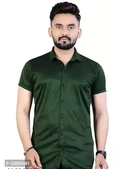 Reliable Green Cotton Short Sleeve Casual Shirts For Men-thumb0