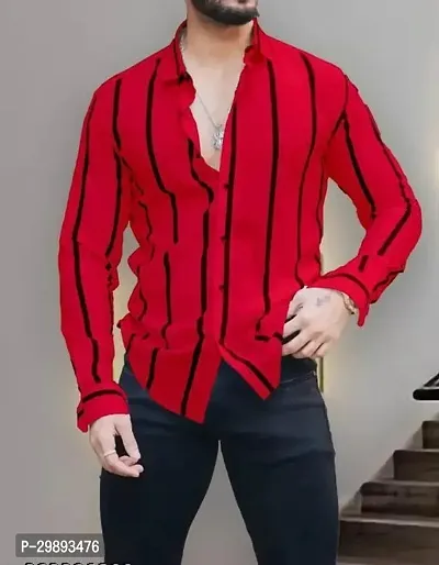 Reliable Red Cotton Full Sleeve Casual Shirts For Men