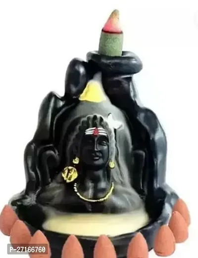 Stylish Adiyogi Smoke Fountain Incense Holder Decorative Showpiece With 11 Cone Insenses-thumb0