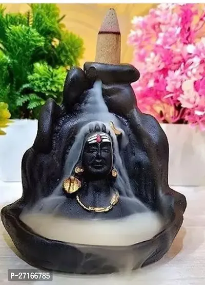 Stylish Adiyogi Smoke Fountain Incense Holder Decorative Showpiece Smoke Fountain With 11 Backflow Cone-thumb0