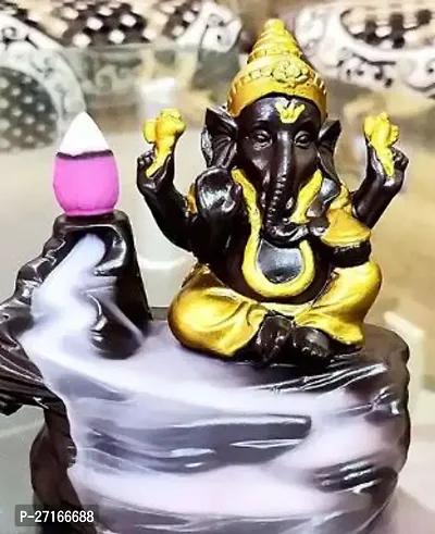 Stylish Ganesh Ji Smoke Fountain Backflow Cone Incense Holder - Decorative Showpiece Statue-thumb0