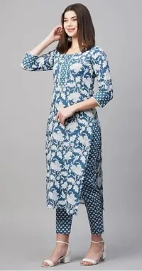 Stylish Cotton Blend Printed Kurta Bottom Set for Women-thumb1