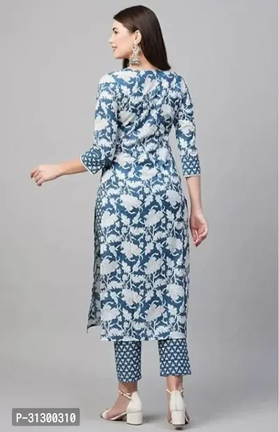 Stylish Cotton Blend Printed Kurta Bottom Set for Women-thumb3