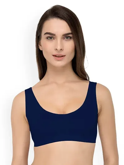 SH ENTERPRISE URV Online MART Women's 95% and 5% Spendex, Non-Padded, Non-Wired Air Sports Bra (Color:- Blue) (Pack of 1) (Size:- 32)