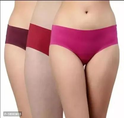 Women Silk Solid Hipster Briefs Combo Set of 3-thumb0