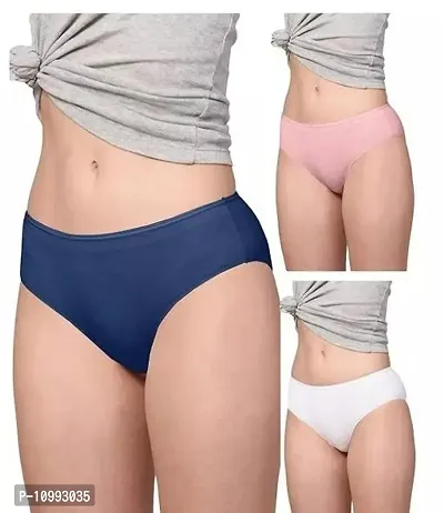 Women Silk Solid Hipster Briefs Combo Set of 3