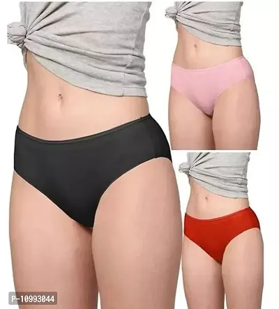 Women Silk Solid Hipster Briefs Combo Set of 3