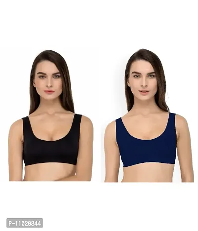 Women Cotton Non Padded Non-Wired Air Sports Bra-2pcs-thumb0