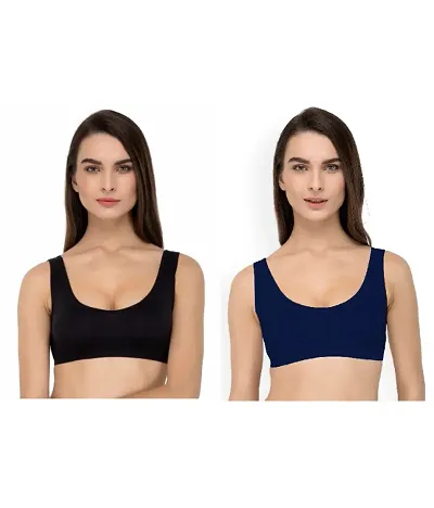 Women Non Padded Non-Wired Air Sports Bra-2pcs