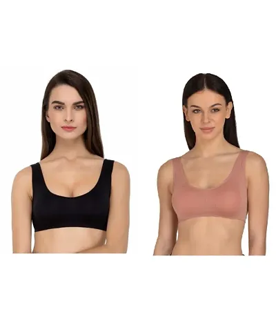 Women Non Padded Non-Wired Air Sports Bra-2pcs