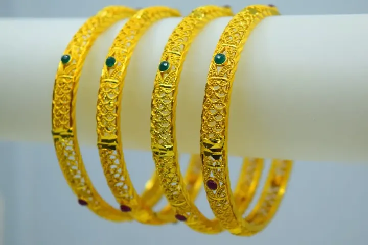 Gold Plated Alloy Traditional Wear Bangles