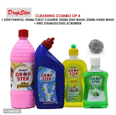 Dropster Cleaning Combo Of 4 With Free Scrubber