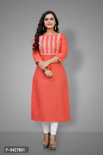 Classic Cotton Embroidered Kurtis For Women