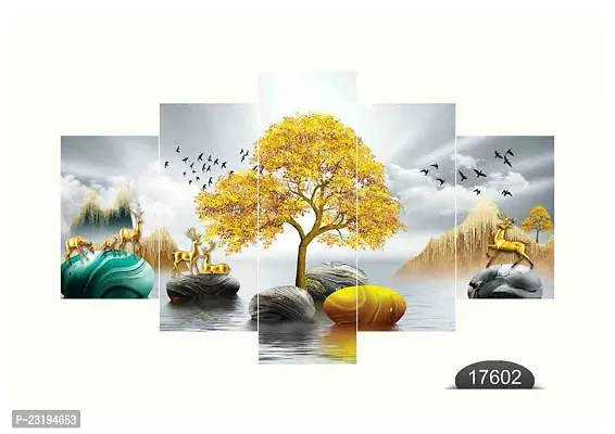 Beautiful Unframed Wall Painting For Wall Decor Set Of 5, 75 X 43 CM-thumb0