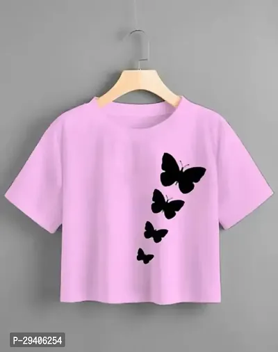 Stylish Purple Cotton Printed Tshirt For Women