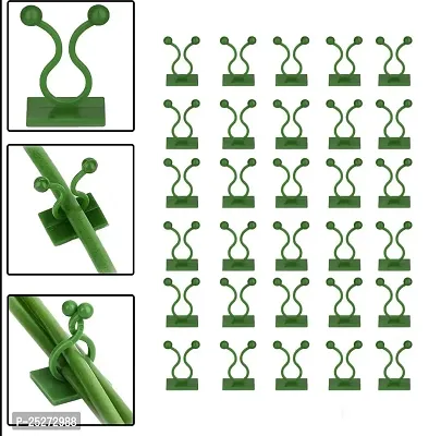 30Pcs Plant Climbing Wall Clip, Reusable Plastic Plant Support Clips, Self-Adhesive Plant Support Wall Vines Fixture Wall Hook Vines Climbing Clip for Home (Green Plant Clip)