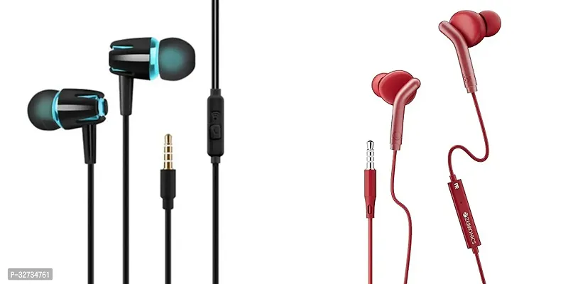 Stylish In-ear Wired - 3.5 MM Single Pin Headphones Pack Of 2