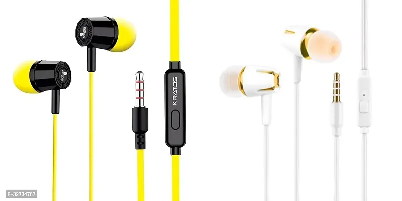 Stylish In-ear Wired - 3.5 MM Single Pin Headphones Pack Of 2-thumb0