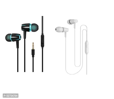 Stylish In-ear Wired - 3.5 MM Single Pin Headphones Pack Of 2-thumb0