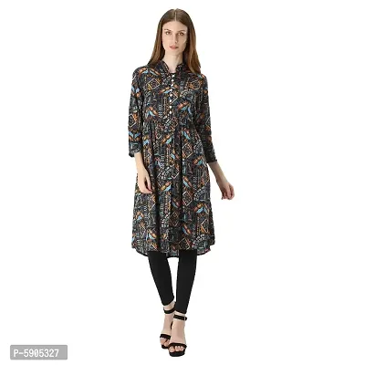 Women's Rayon Printed Jaipuri Kurta-thumb0