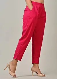 RAKSHITAFASHIONS Womens/Girls Regular Fit Casual Cotton Trouser Pants (M, Pink)-thumb2