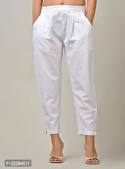 Rakshita Fashions Womens/Girls Regular Fit Casual Cotton Solid Trouser Pants(Pack of 2) (XX-Large, Black-White)-thumb5