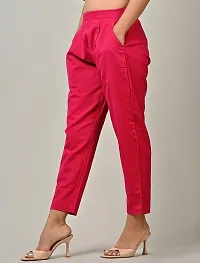 RAKSHITAFASHIONS Womens/Girls Regular Fit Casual Cotton Trouser Pants (M, Pink)-thumb1