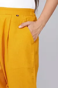 Rakshita Fashions Womens/Girls Regular Fit Casual Cotton Solid Trouser Pants(Pack of 2) (X-Large, Black-Gold)-thumb3