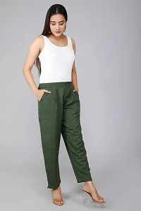 RAKSHITAFASHIONS Womens/Girls Regular Fit Casual Cotton Trouser Pants-thumb2