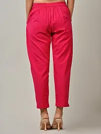 Rakshita Fashions Womens/Girls Regular Fit Casual Cotton Solid Trouser Pants(Pack of 2) (X-Large, Black-Pink)-thumb2