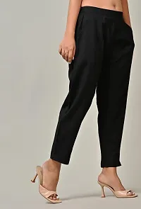 Rakshita Fashions Womens/Girls Regular Fit Casual Cotton Solid Trouser Pants(Pack of 2) (XX-Large, Black-White)-thumb3