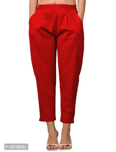 RAKSHITAFASHIONS Womens/Girls Regular Fit Casual Cotton Trouser Pants-thumb0