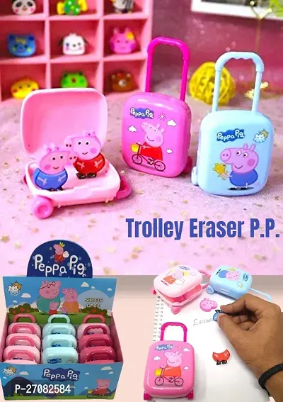 Pack of 3, Peppa Pig Cartoon Erasers Case in Shape of Trolly Box Birthday Return Gifts for Kids, Girls, Boys-thumb4