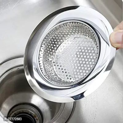 Stainless Steel Kitchen Sink Strainer Plug, Filter Stopper Mesh Long Hair Food Blockages Cleaning Tool for Bathroom Kitchen Sink-thumb0