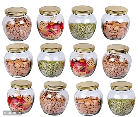 Useful Rust Proof Air Tight Glass Spice Jars- 350 ml, Set of 12