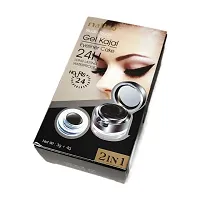 Maliao Professional Studio Touch 2 in 1 Gel Kajal  Eyeliner Cake, 24H Long Lasting, Waterproof, 3g + 4g-thumb3