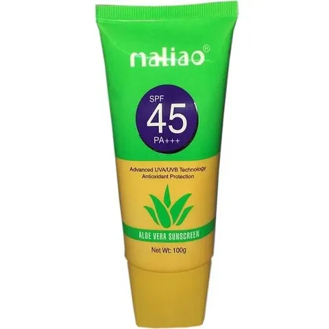 MALIAO Aloe Vera Face/Body Skin Care Sunblock (SPF 45 PA+++) High Power Sunscreen Cream