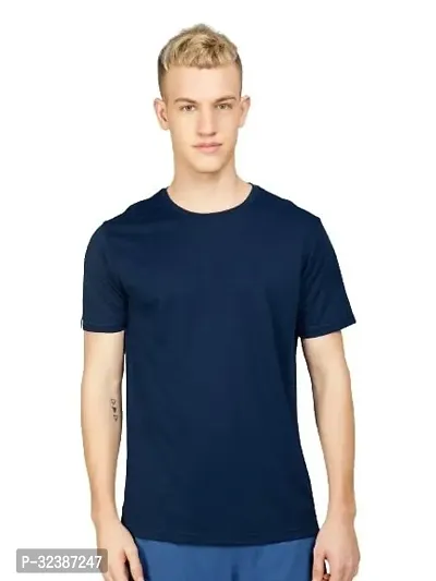 Stylish Polyester Solid T-Shirt For Men-thumb0