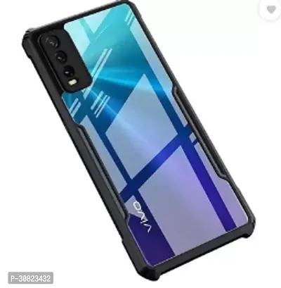 RUNICHA Back Cover for Vivo Y20 Vivo Y20i Vivo Y12s Vivo Y20A Vivo Y20GBlack Camera Bump Protector Pack of 1